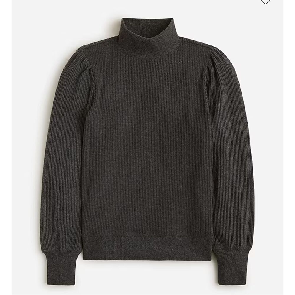 J. CREW Women’s Gray Mock Neck Ribbed Pullover Sweater XL Long Sleeve‎ Soft NWT
